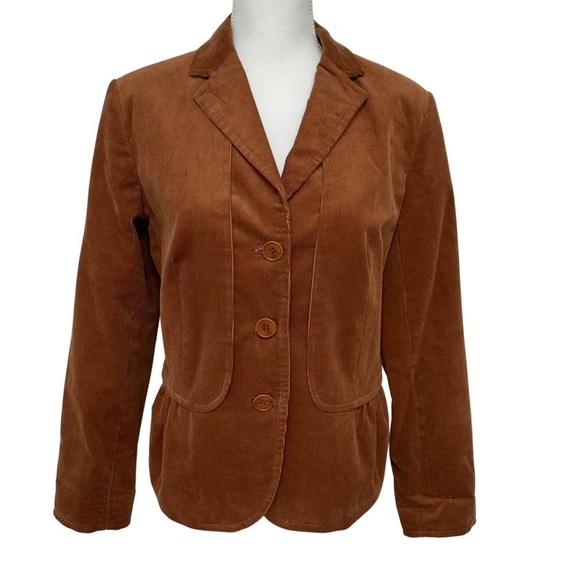 Talbots Corduroy Blazer Rust Brown Size 10 LIKE NEW - Picture 1 of 8